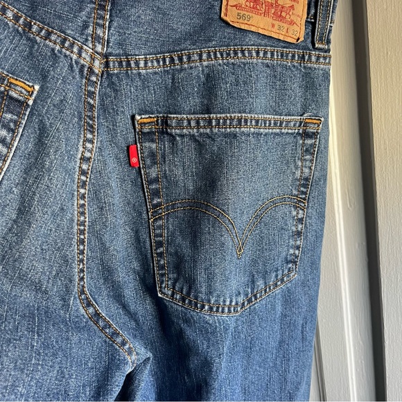 Levi’s 569 Loose Straight Fit Mens Blue Jeans Size 32 x 32 - Picture 14 of 14